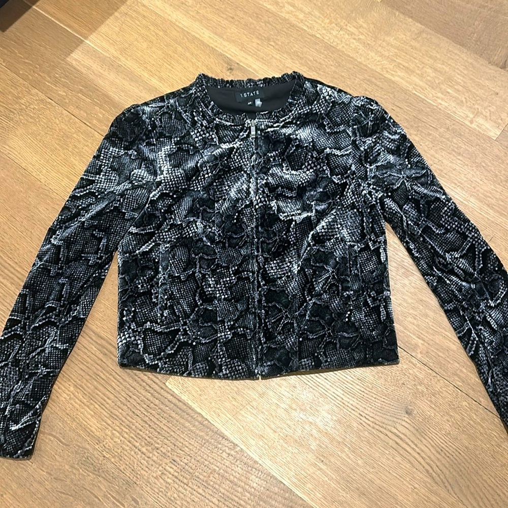 State lightweight velour blouse